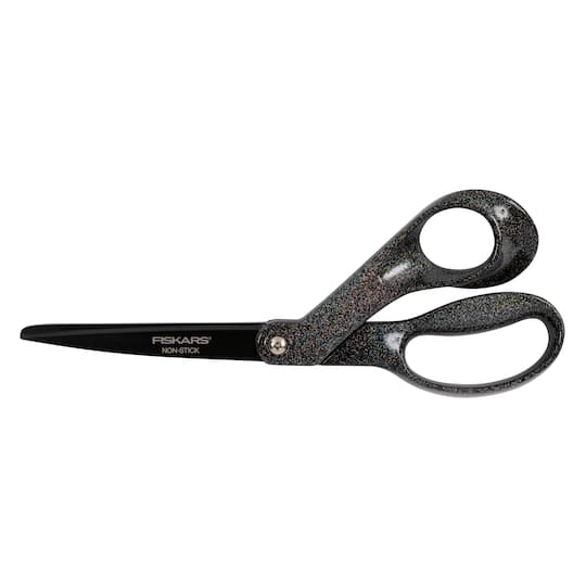 Fiskars Glitter Non-Stick Scissors - Black - 8 in